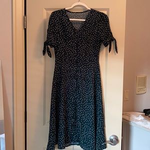 Polka dot dark green dress